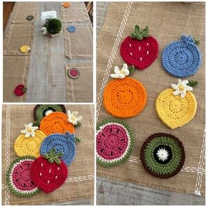 Handmade Crochet Summer Fruit Coasters